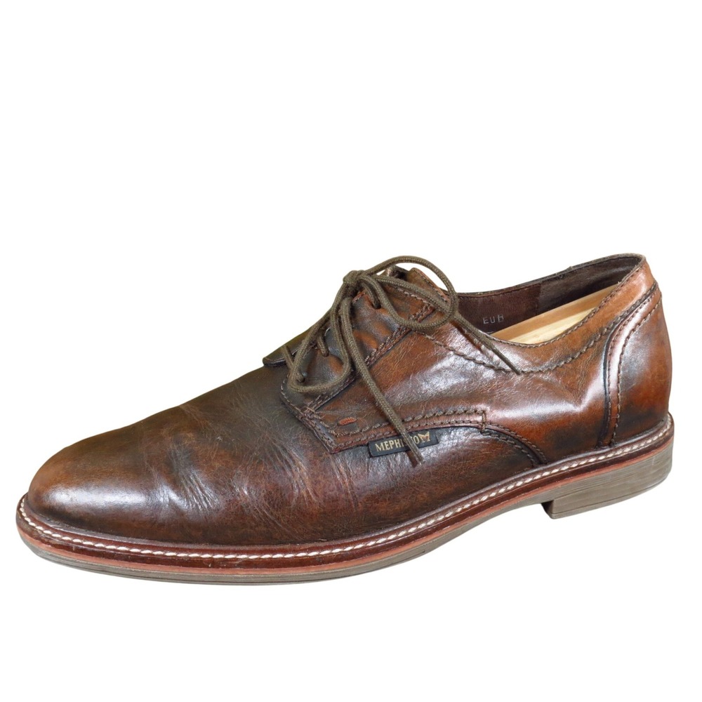 Mephisto Waino Men Casual Derby Shoes Size 10.5 Walking Comfort Brown Leather